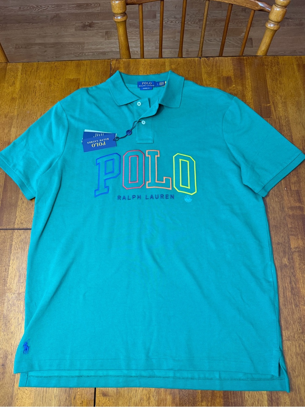 Brand New Ralph Lauren Polo LOGO Shirt Green Men’s Size Large Retail $140